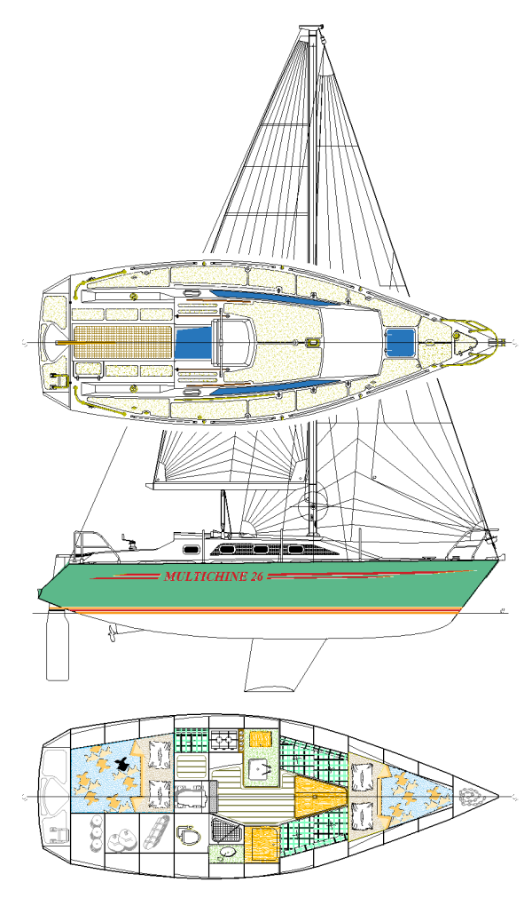 Boat plans for a small oceanic cruising boat