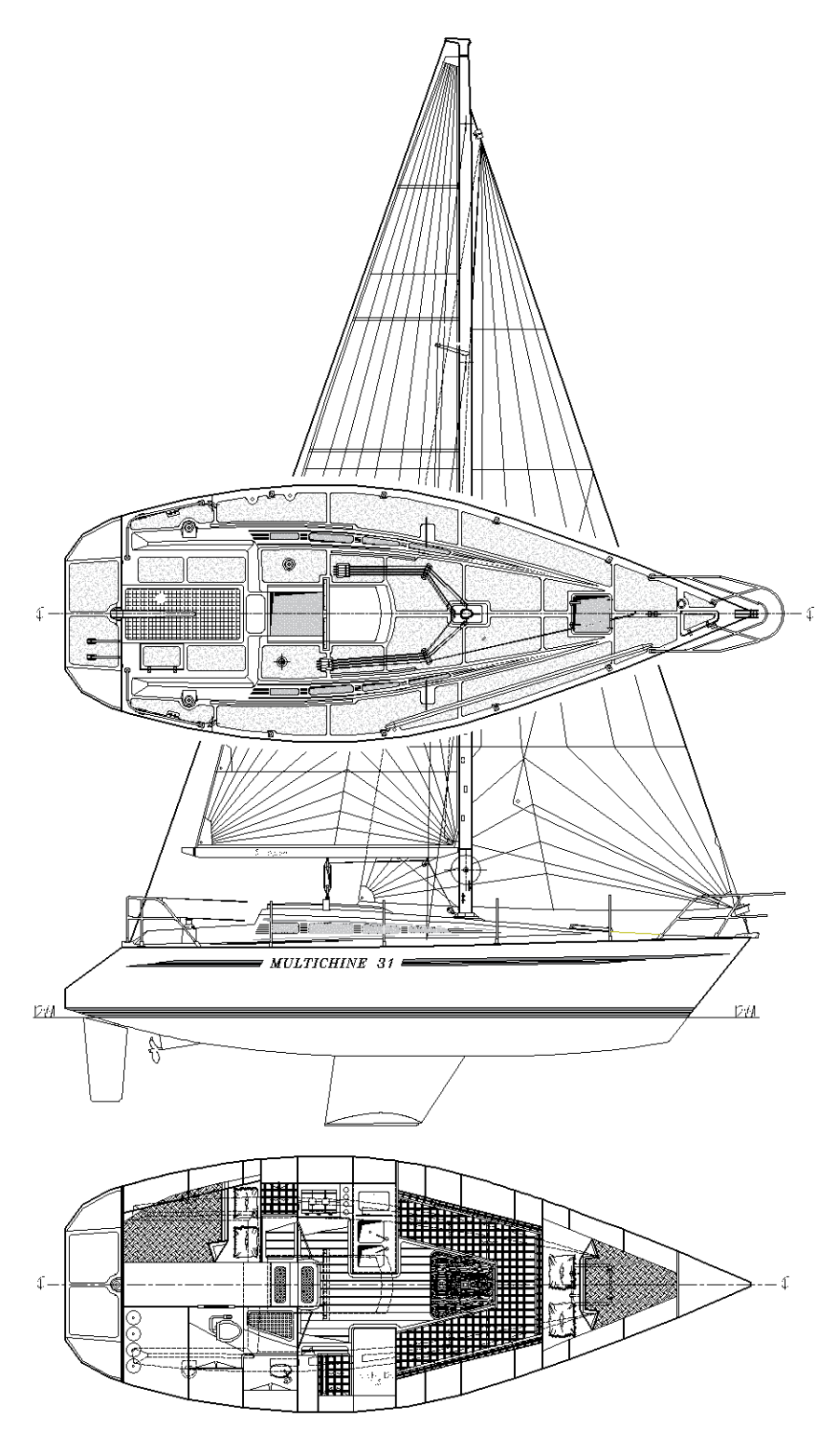 sailboat interior height