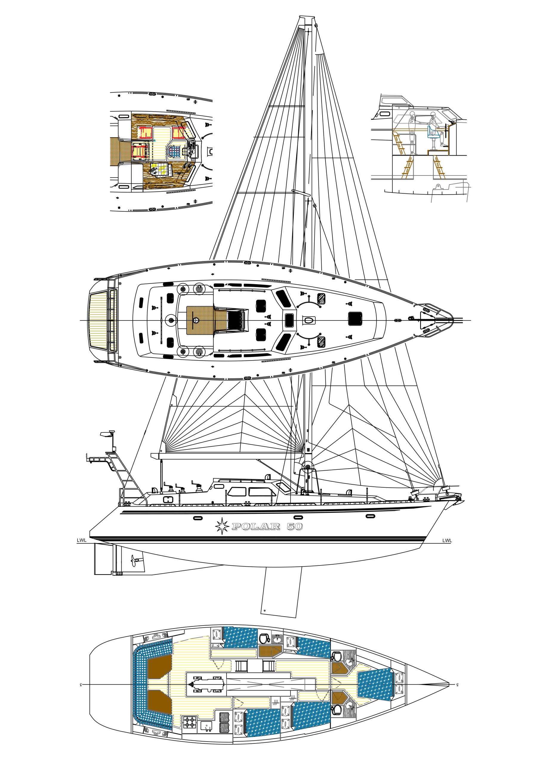 draft of a 50 foot sailboat